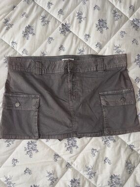 Garage Charcoal Cargo Mini Skirt